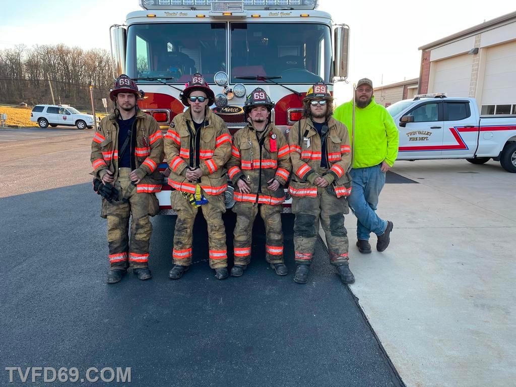 Left to right- Engineer Porter, Engineer Hyneman, FF C. Whiteman, Jr FF Cunningham, Captain Romig