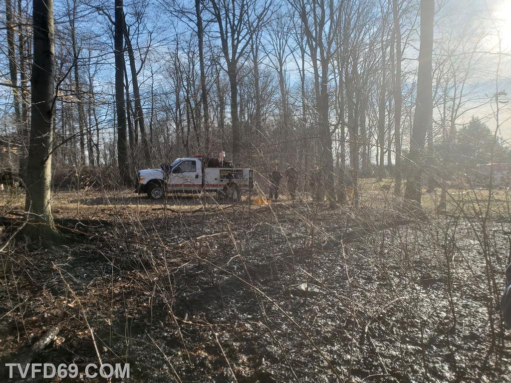 Woods fire on N Twin Valley Rd