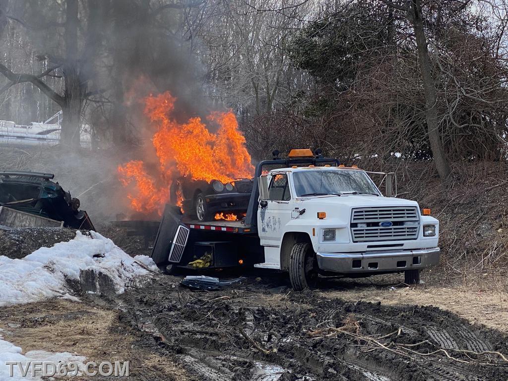 Car fire on North Manor Rd