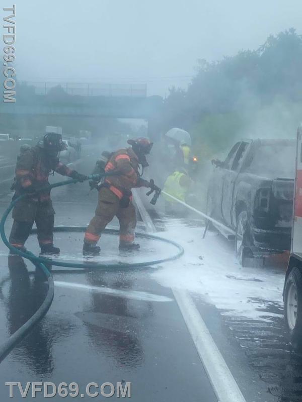 Pickup fire on the Turnpike