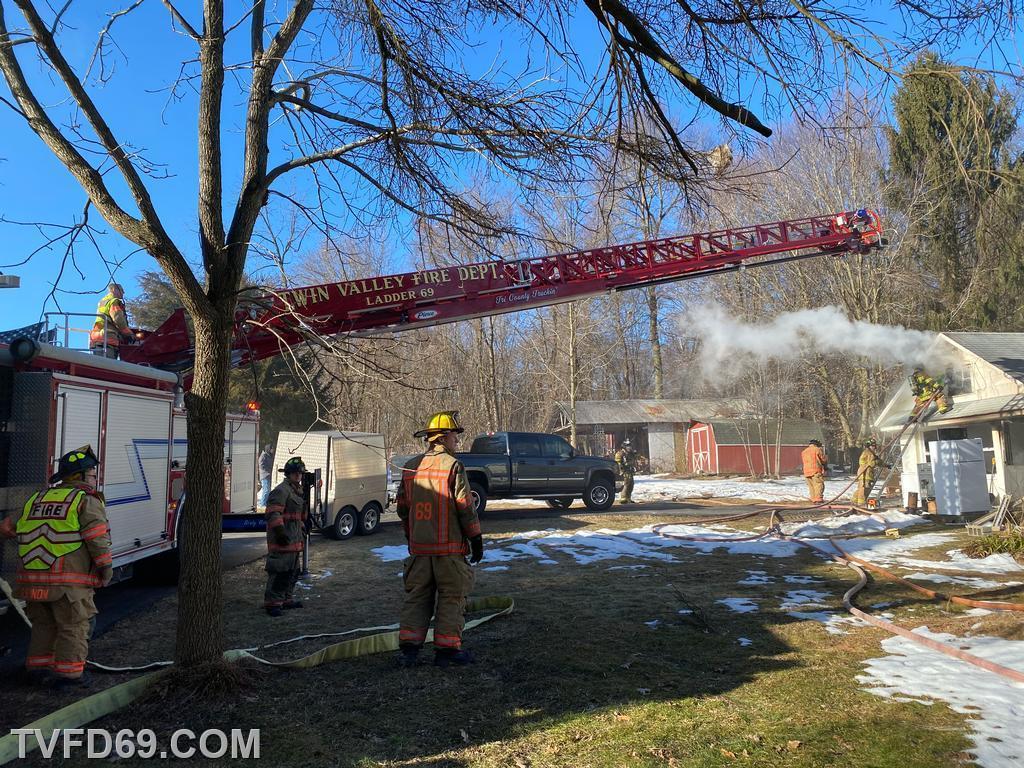 Garage fire on Elverson Rd
